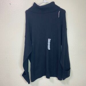 Old Navy Womens XL Black Turtleneck Sweater Oversized Cotton Blend 805148-04-1